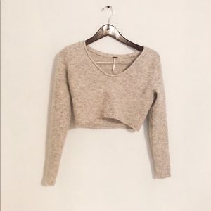 Wool blend crop sweater
